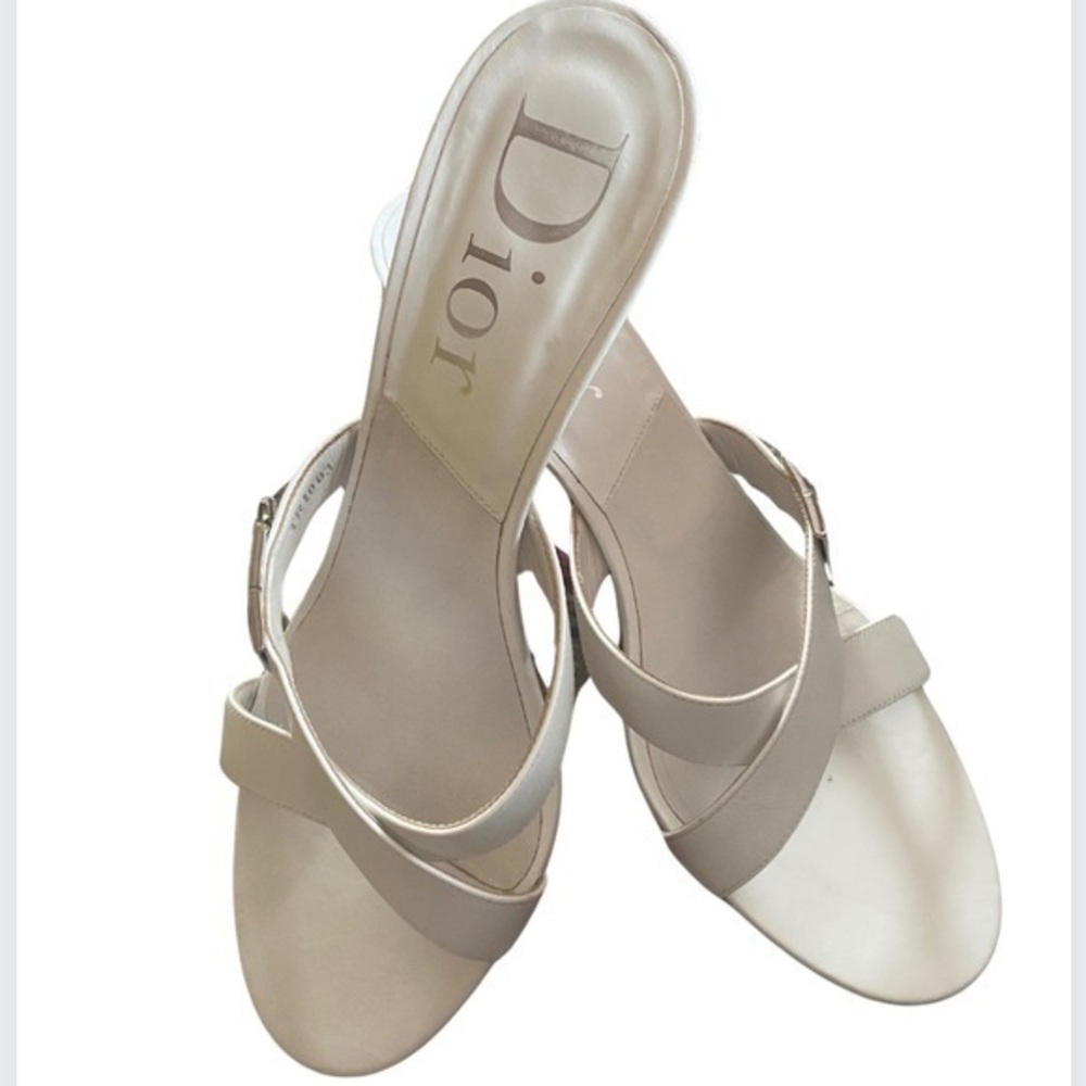 Christian Dior Vintage Y2K White Heels Sandals 38.5